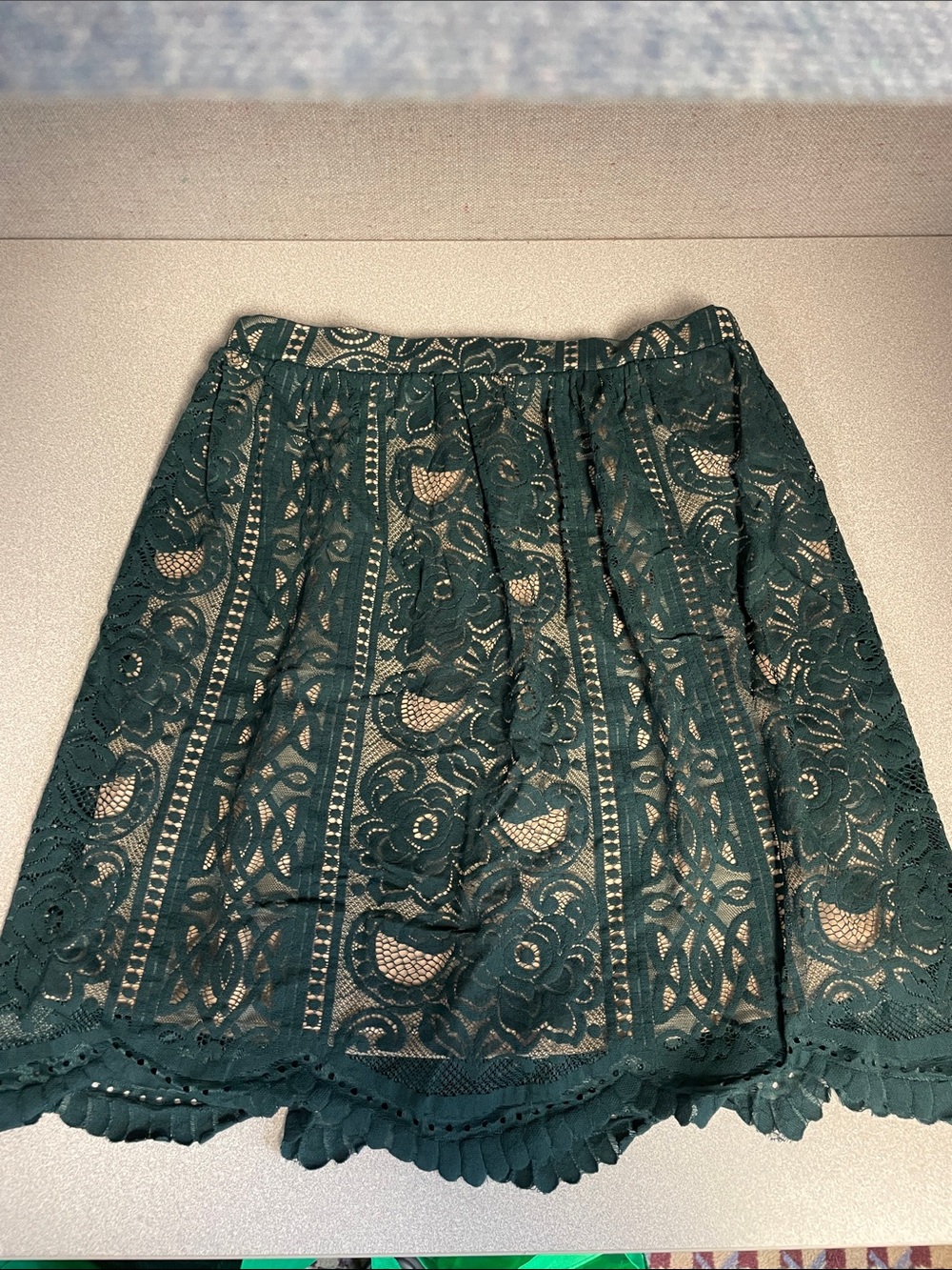 Xhilaration Dark Green Lace A-line short Skirt